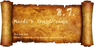 Mazák Trajánusz névjegykártya